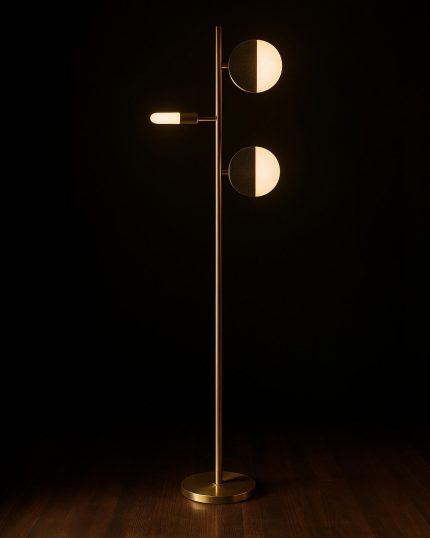 Elegant Brass Lamp in Quiet Room