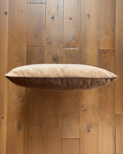 Velvet Pillow on Wooden Floor