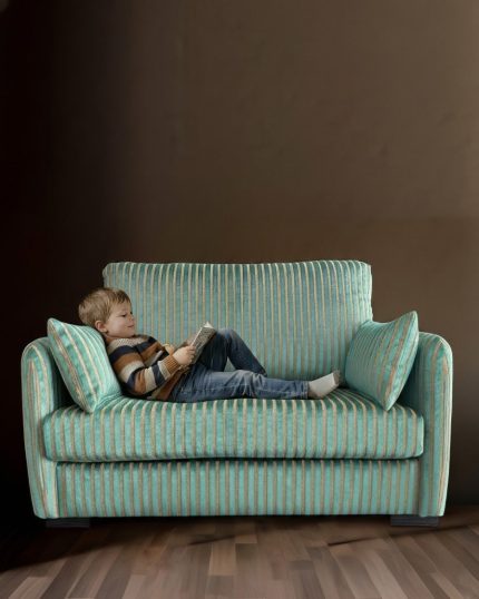 Edloe Linen Velvet Child Sofa - Turquoise
